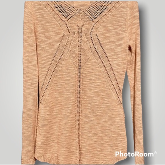 Pink Rose Peach Lace Knit Sweater - Picture 2 of 9